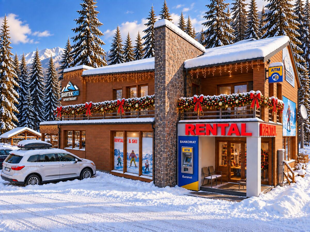 Apartmány Bartekski — budova s požičovňou lyží